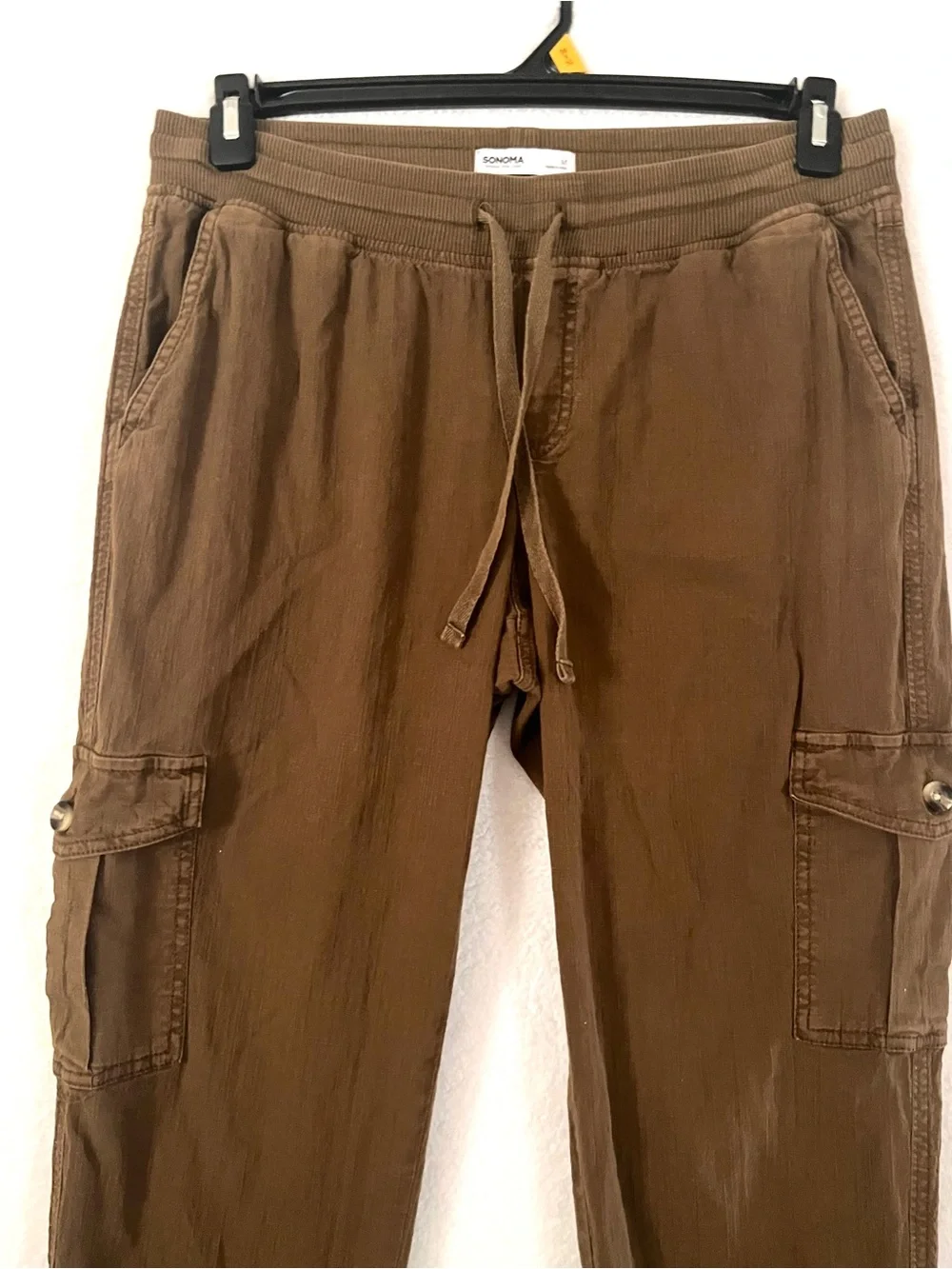 Sonoma women’s Brown Cargo Pants with Drawstring Waist - Picture 1 of 12